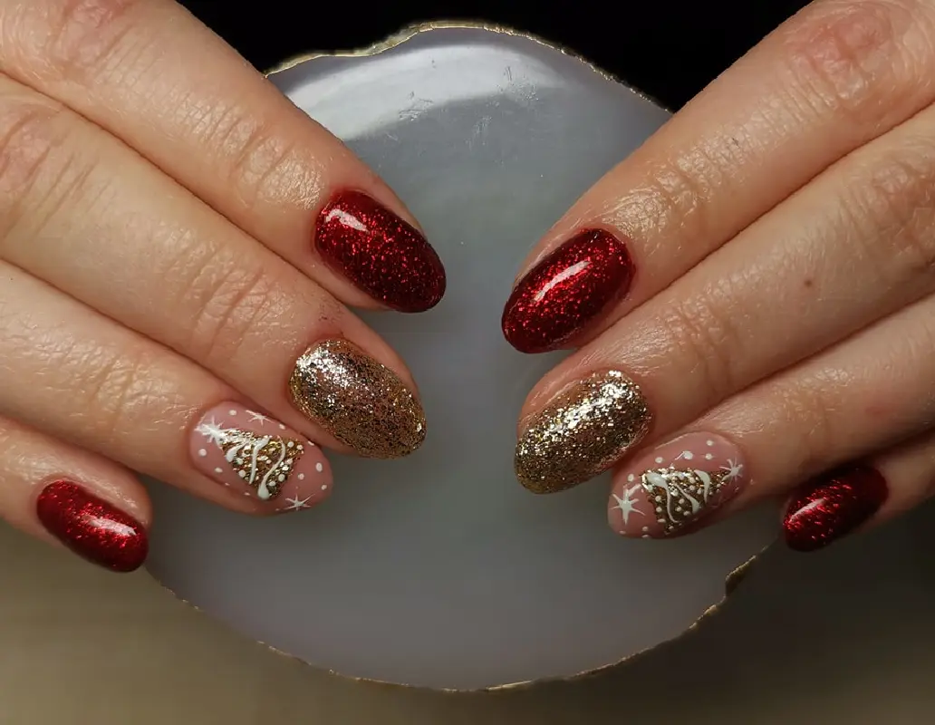 Téli karácsonyi köröm - mükörömépítés Budapesten