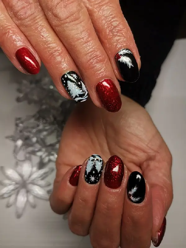 Téli karácsonyi köröm - mükörömépítés Budapesten